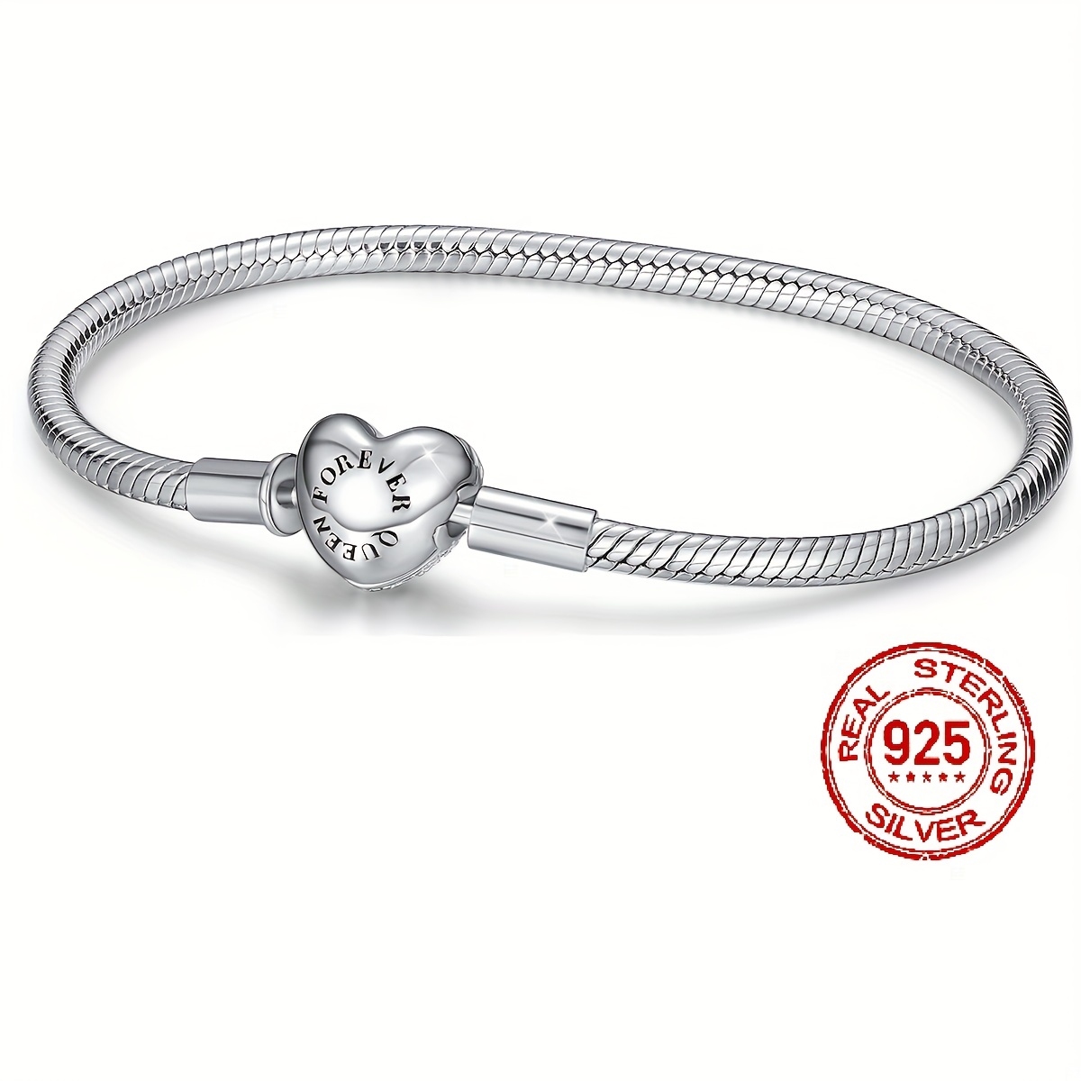925 Sterling Silver Lovers Girl Bracelets Bracelet & Bangle Jewelry Women  Heart Gift Bracelets Jewelry