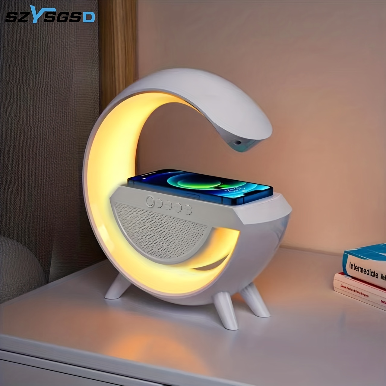 2024 Nouvelle Lampe de Table Intelligente, Lampe D'ambiance Avec Chargeur  Sans Fil, Haut-parleur Bluetooth, Veilleuse à Intensité Variable Avec