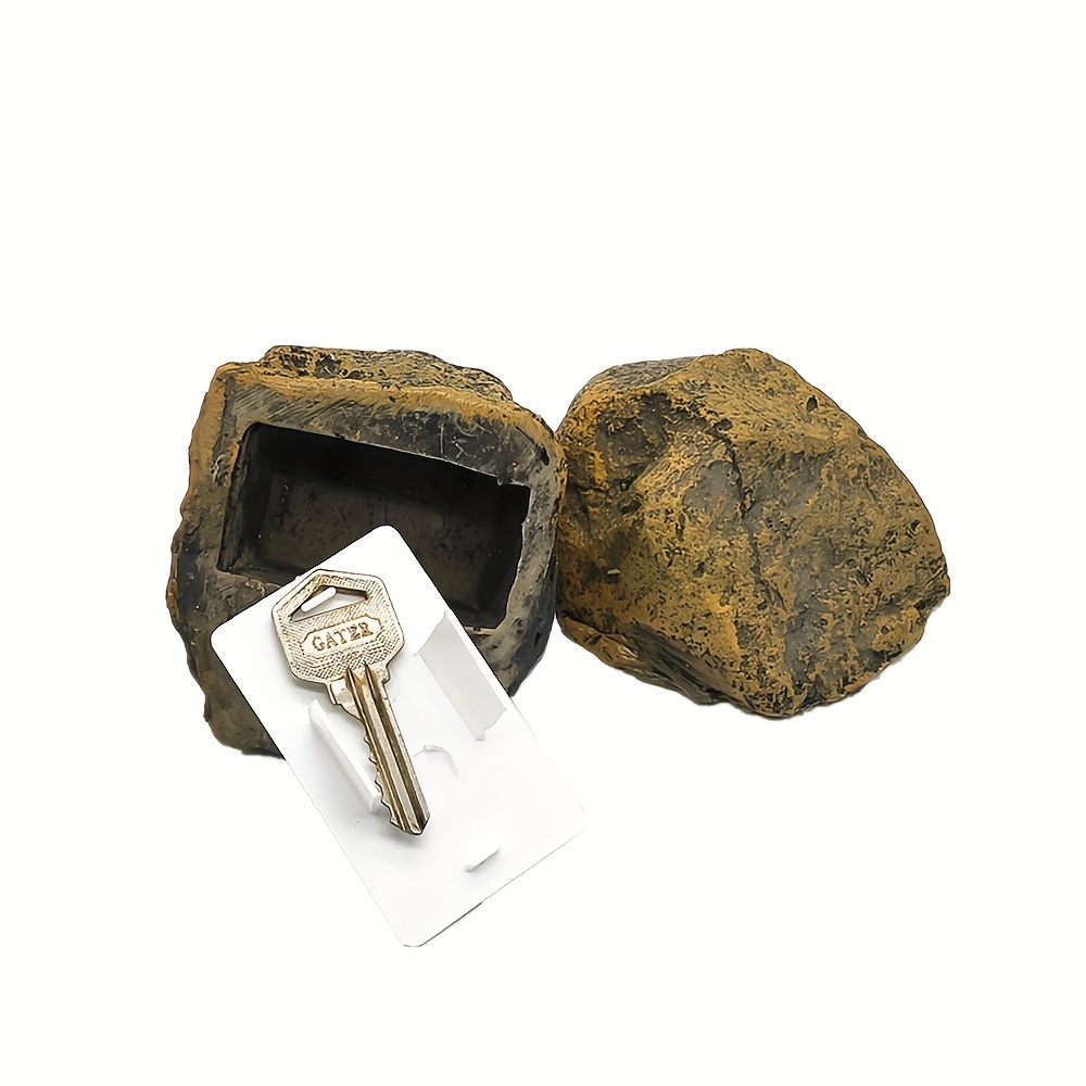 Simulation Stone Box For Key Outdoor Key Hider Resin Stone - Temu