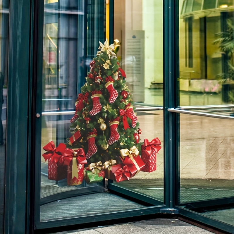 Glass Door Christmas Tree Christmas Decorations Window Glass - Temu