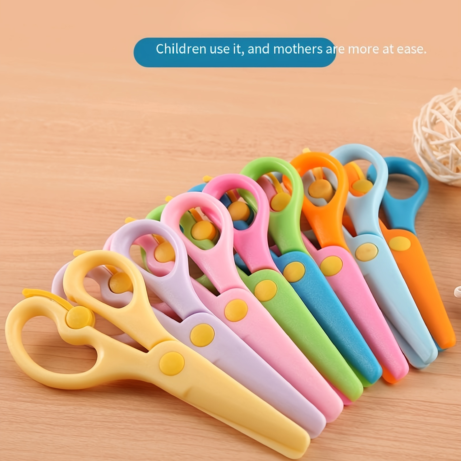 Paquete de 5 tijeras de plástico para niños, tijeras coloridas de seguridad  para manualidades, tijeras de entrenamiento preescolar con mango de