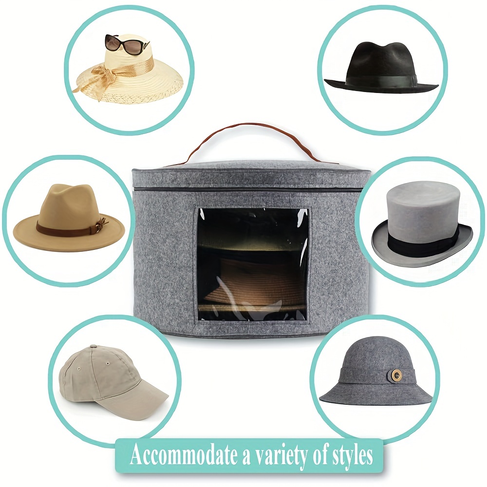 Hat Case for Travel Hat Box Hat Storage Fedora Hat Box Organizer