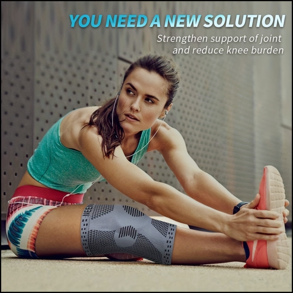 Knee Sleeves Compression Knee Brace With Side Stabilizers & Patella Gel Pads,  Adjustable Knee Sleeves Pack Of 1 D927-46