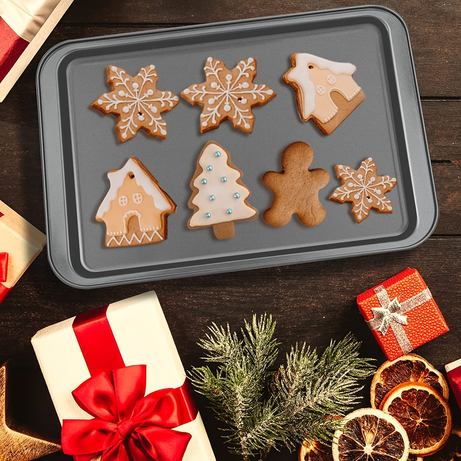 Christmas Cookie with Handles Baked Square 8 Even Nonstick Mould