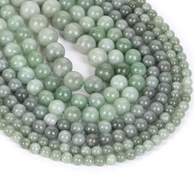 6mm Round Natural Green Jade Beads for Jewelry Making DIY Loose Strands 15