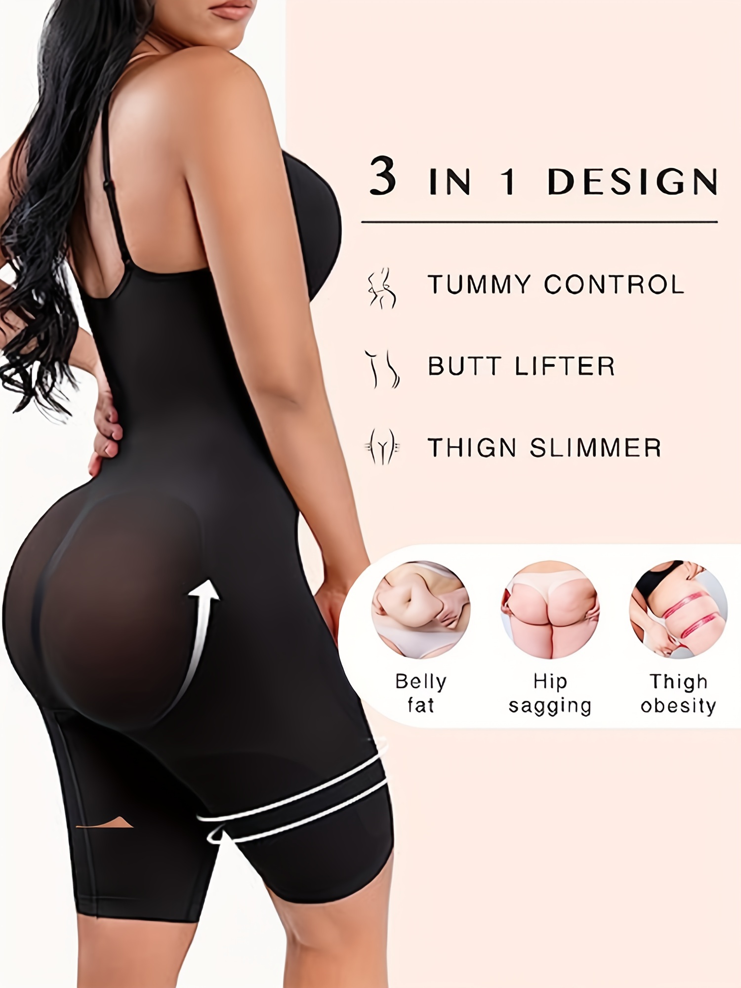Simple Solid Slip Shaping Romper Tummy Control Butt Lifting - Temu