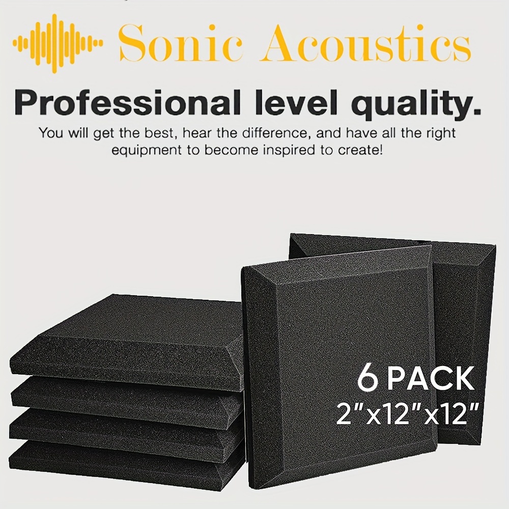  Acoustic Panels Sound Absorbing 12 Pack, 12x12x2 Sound Proof  Foam Panels for Home Studio, Sound Dampening Panels, Acoustic Foam Panels  for Recording Studio Acoustical Treatments : Musical Instruments