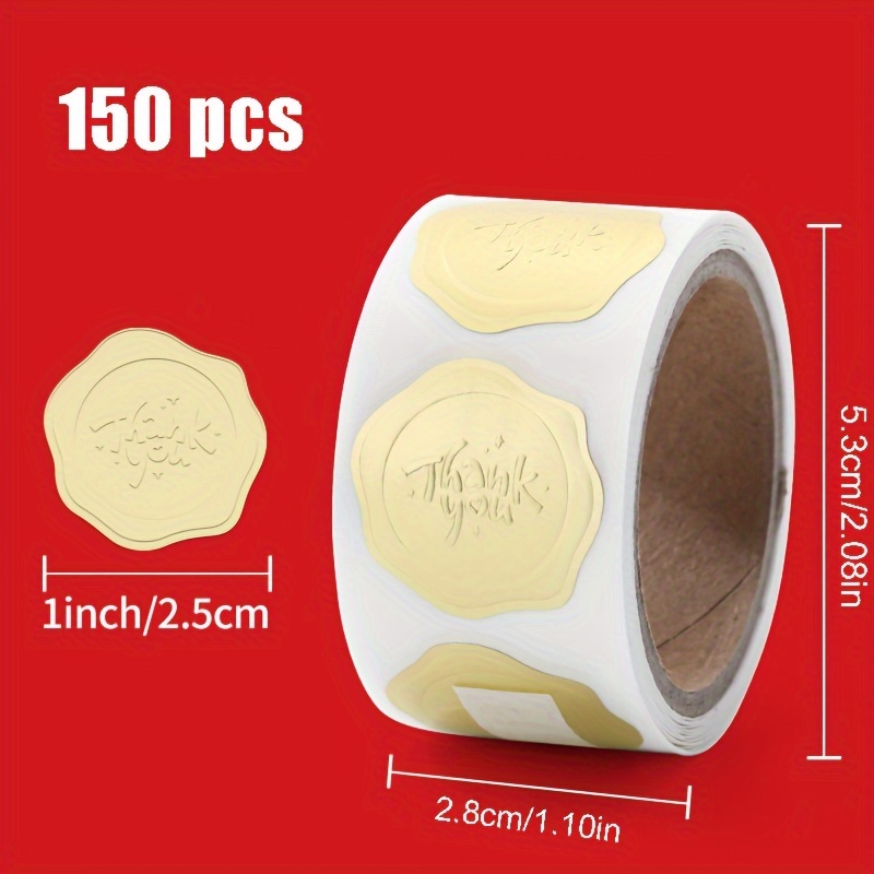 150 Stickers) Gold Foil Fire Paint Seal Embossed - Temu