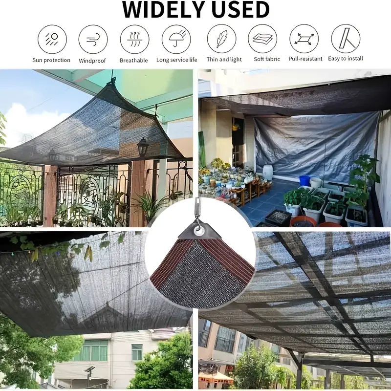 1pc Shade Cloth Garden Shade Mesh Net With Grommets Sun Shade Cover For  Pergola, Patio Plants, Greenhouse, Chicken Coop, Outdoor With Grommets