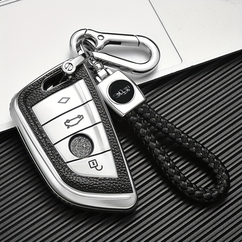 Für BMW Blade 4-Tasten A Version Auto TPU Schlüssel Schutzhülle  Schlüsseletui mit Schlüsselring (rot)