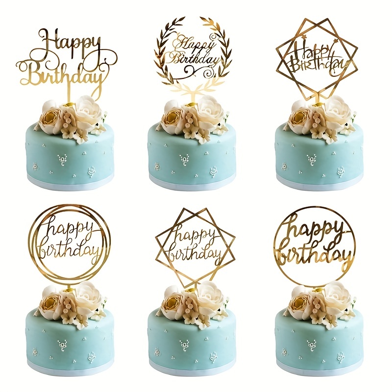  Decoración personalizada para tartas de cumpleaños, feliz  cumpleaños de 16 años, decoración de pastel de cumpleaños de 6 pulgadas,  números dorados de 18 pulgadas, decoraciones de pastel de cumpleaños para  hombres
