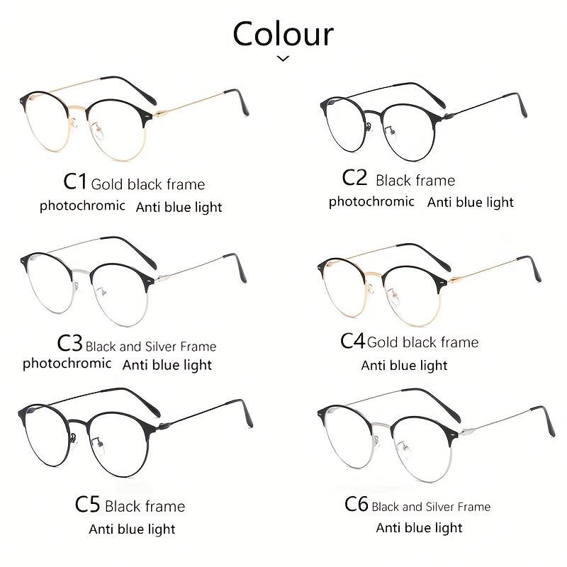 Photochromic Anti Radiation Glasses Large Frame Fashion Computer Glasses Protective Outdoor Eye Wear for Both Men and Women Color Changing Eyeglasses