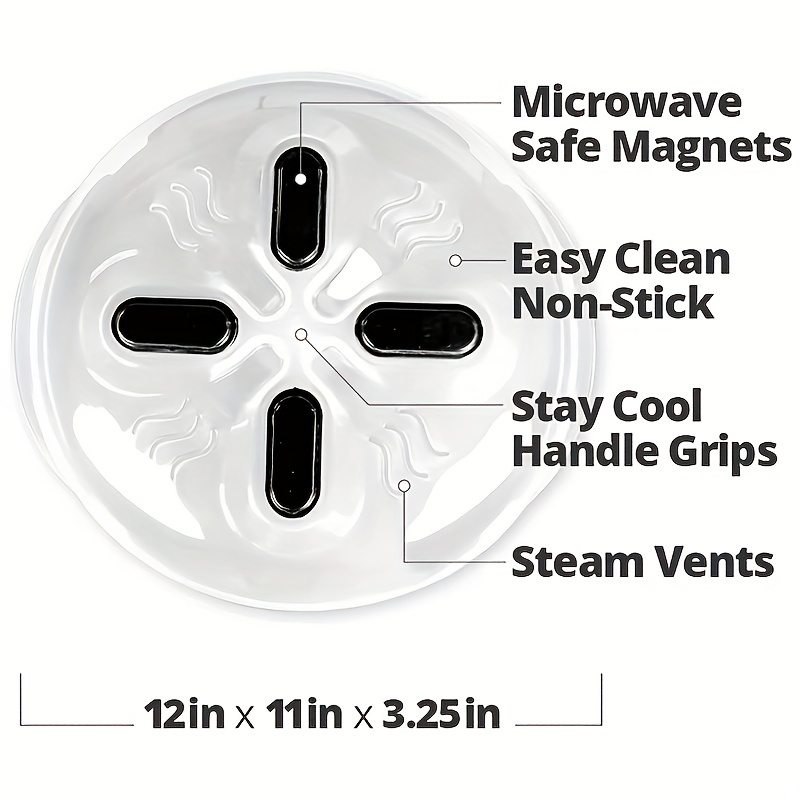 Microwave Plate Cover With Handle And Steam Vented Clear Lid