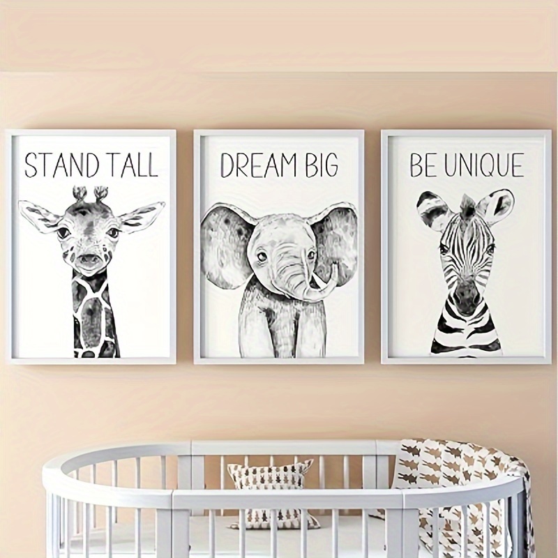 3pcs/set Safari Animals Baby Girl Or Boy Nursery Bedroom - Temu