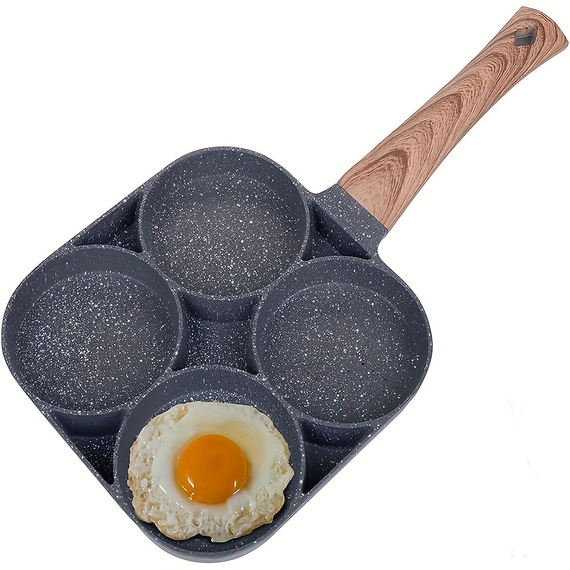 1pc Beige 2-hole Maifanitum Non-stick Frying Pan For Burger & Egg, Electric  Ceramic Stovetop Compatible Mini Egg Pan