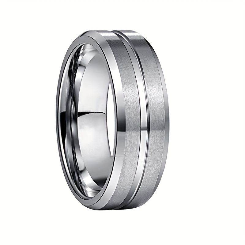 Masedy 9pcs Rings for Men Stainless Steel Band Rings for Men Women Wedding Promise Rings Anxiety Spinner Rings Set 8mm
