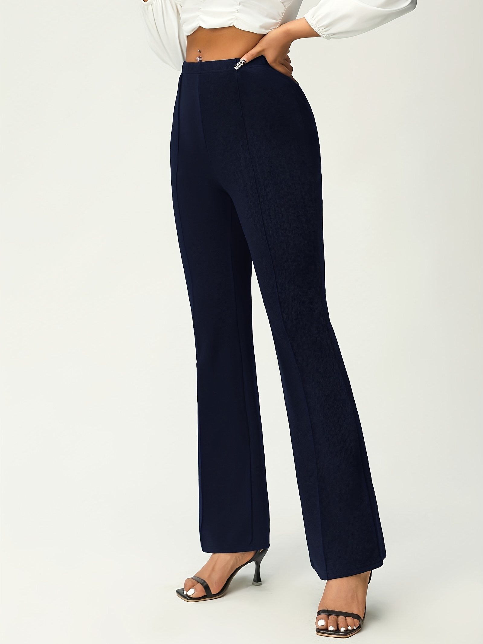 Navy High Waist Fitted Palazzo Pants  Business outfits women, Professional  outfits, Work outfits women
