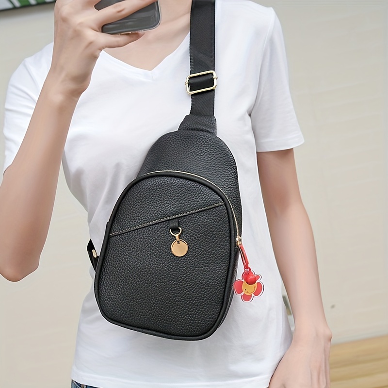 Geometric Pattern Sling Bag, Outdoor Travel Chest Bag, Crossbody Bag With  Earphone Hole - Temu