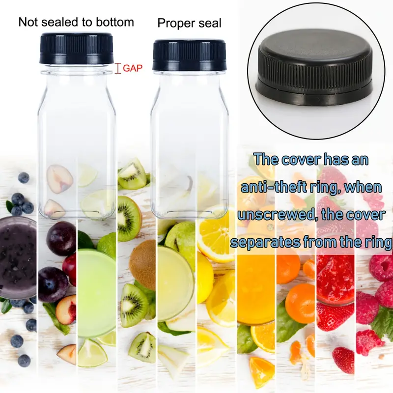 4pcs 4oz Reusable Mini Plastic Juice Bottles with Caps - Portable Clear  Drink Containers for Juice, Water, Milk, and More - Bulk Beverage Storage  and