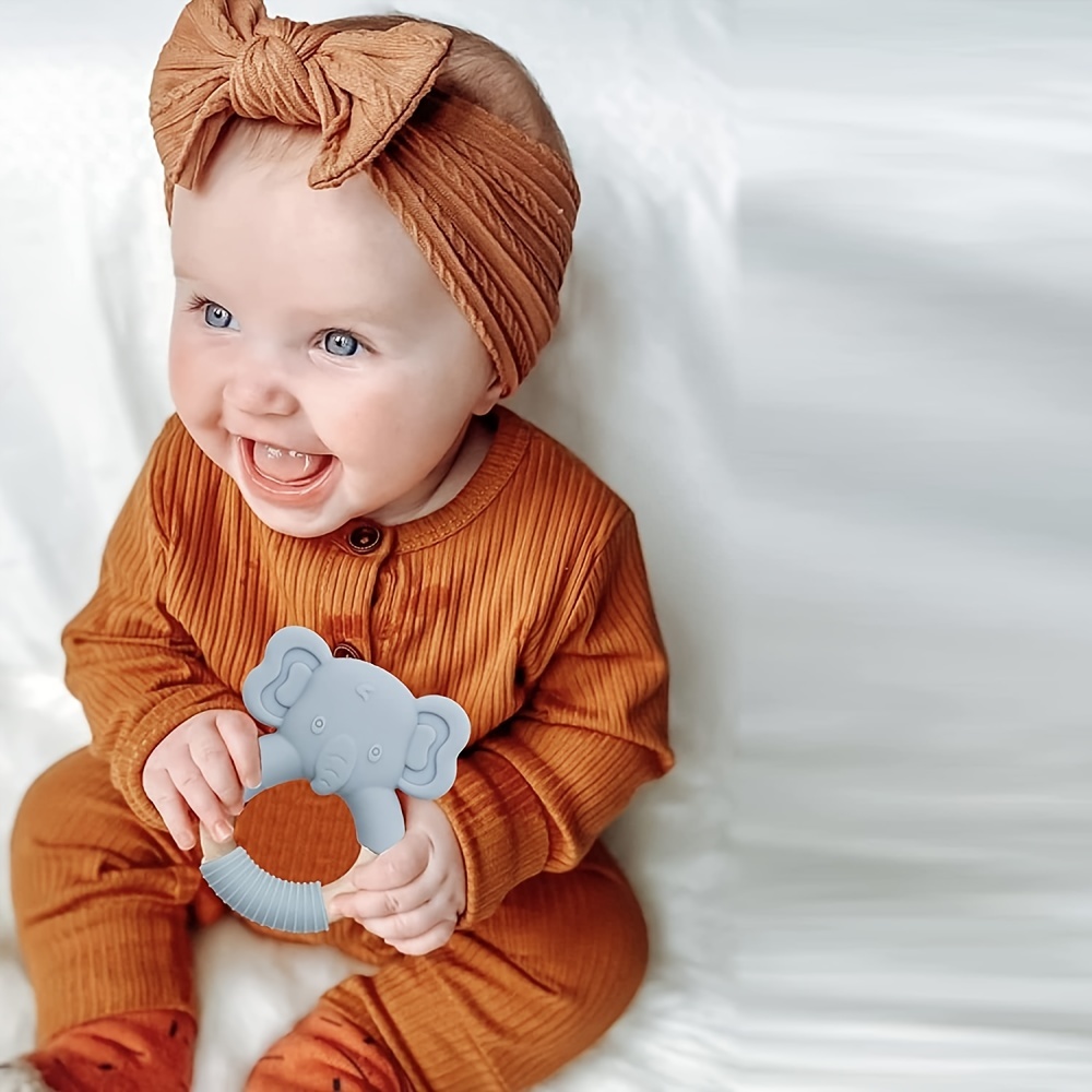 Silicone Baby Teether Toy with Natural Beech Wood Handle