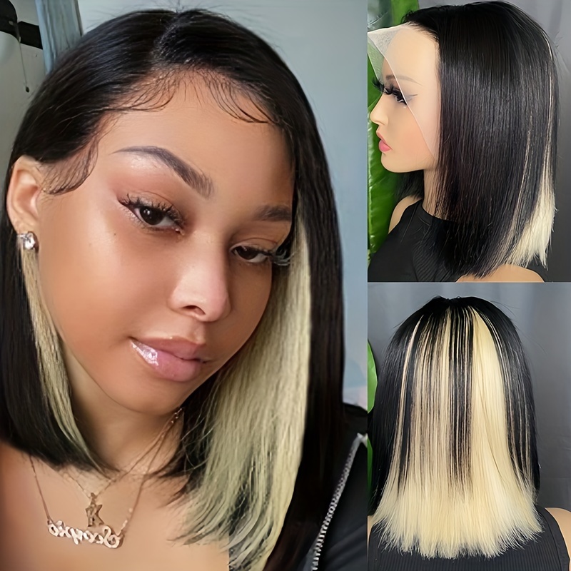 Straight 13x4 Lace Frontal Bob Wigs Human Hair Pre Plucked - Temu Canada