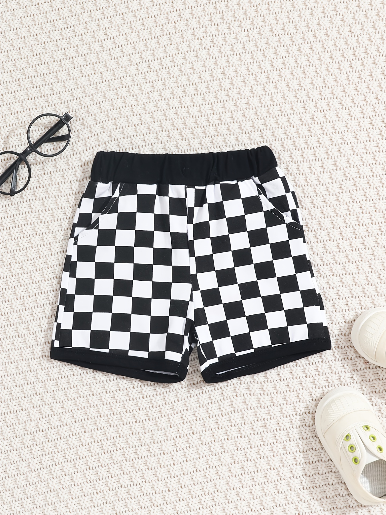 Toddler Baby Boys Checkerboard Plaid Print Elastic Waist Shorts Kids Summer  Clothes