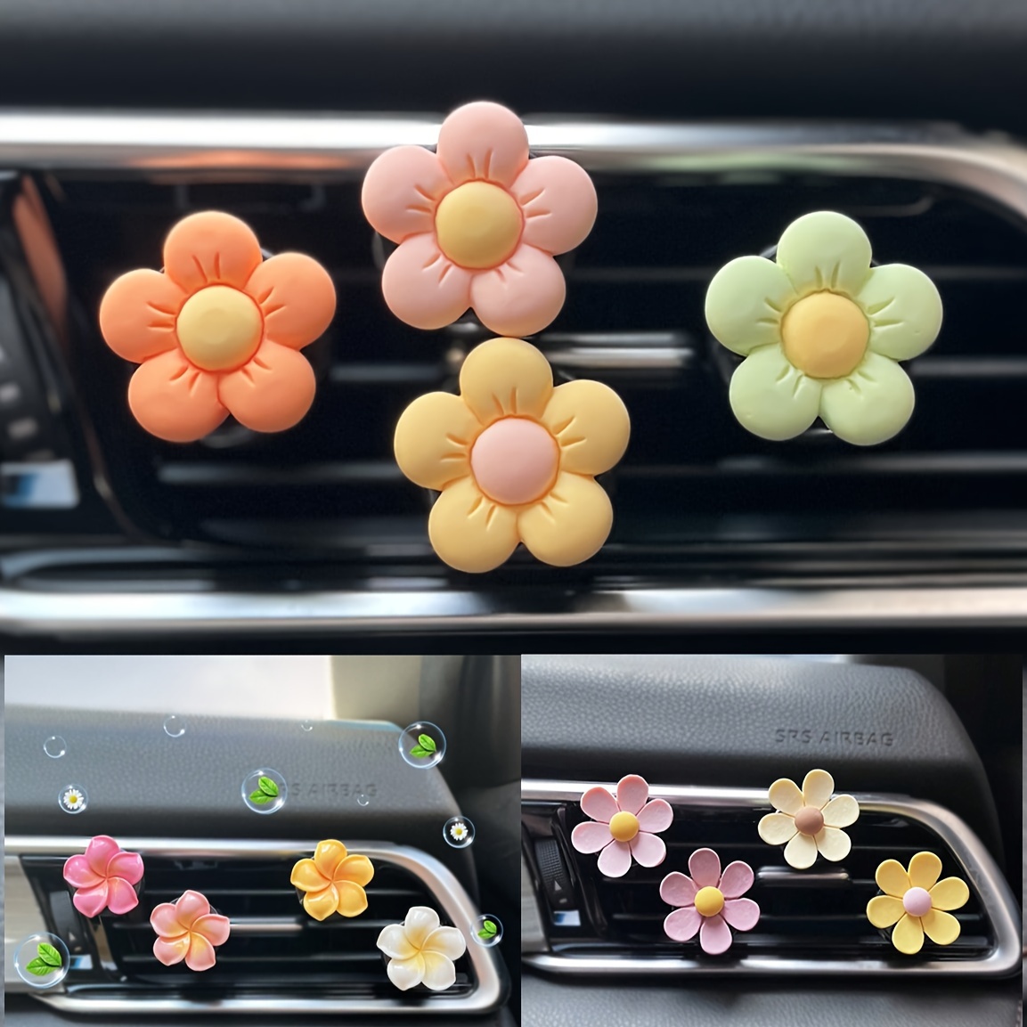 1pc New Design Universal Car Mounted Air Outlet Star Shape Crystal Clip  With Aromatherapy Healing Gemstone Car Decoration Gift