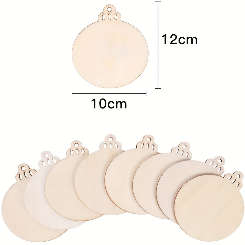 10pcs Unfinished Wood Ornaments for Crafts DIY Wooden Christmas Ornaments  to Paint Blank Wood Discs Circles Xmas Tree Hang Decor - AliExpress