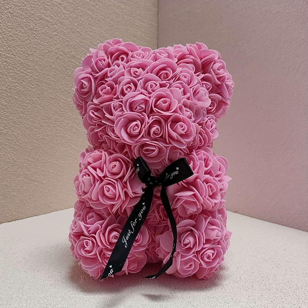 2023 Nouvelle rose chaude ours en peluche mousse de fleur artificielle Vie  éternelle pour la Saint-Valentin Cadeaux Home Deco