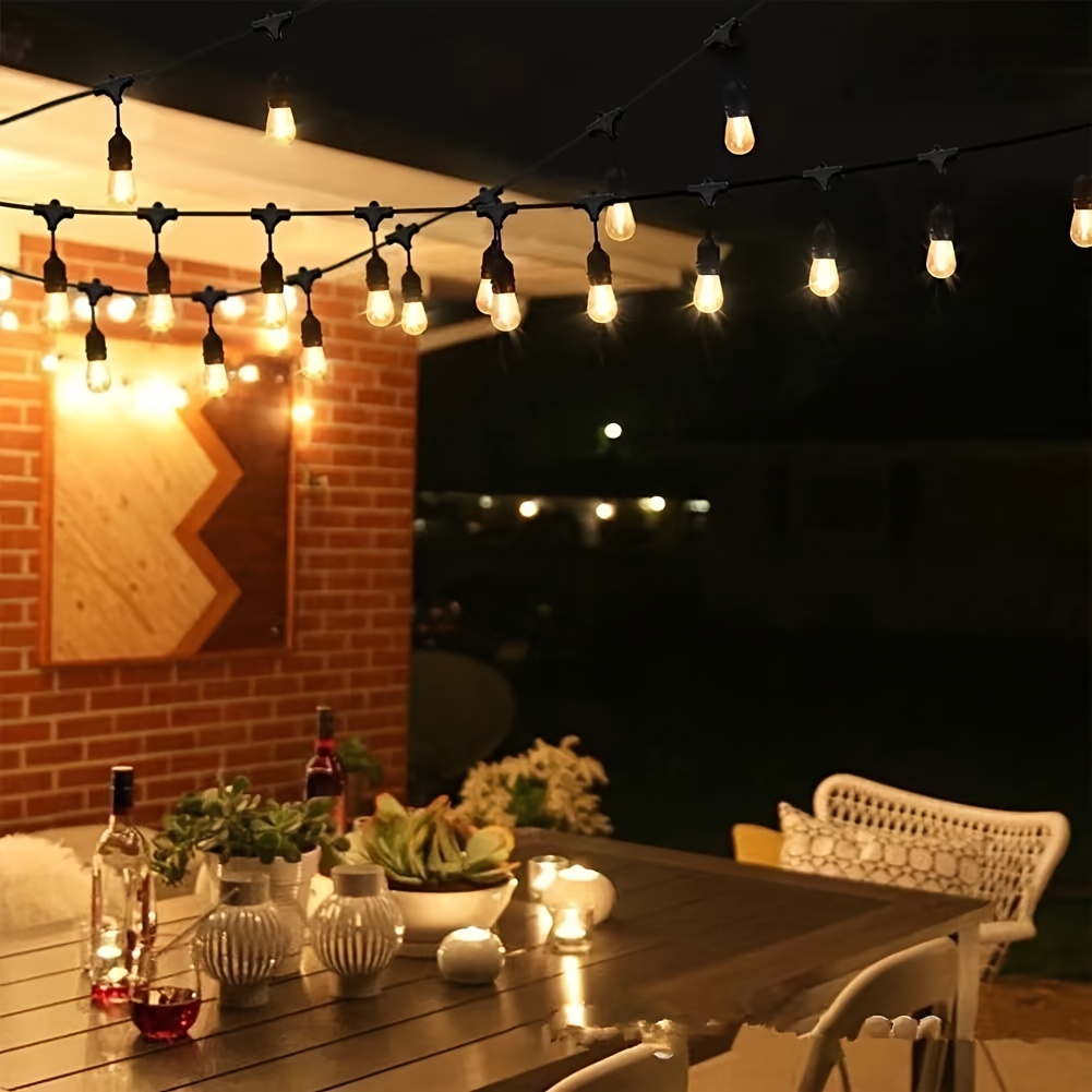 led bulb solar outdoor string lights 12 e26 pendant light heads 12 s14 bulbs 1w pc string lights for home garden porch wedding tent patio details 0