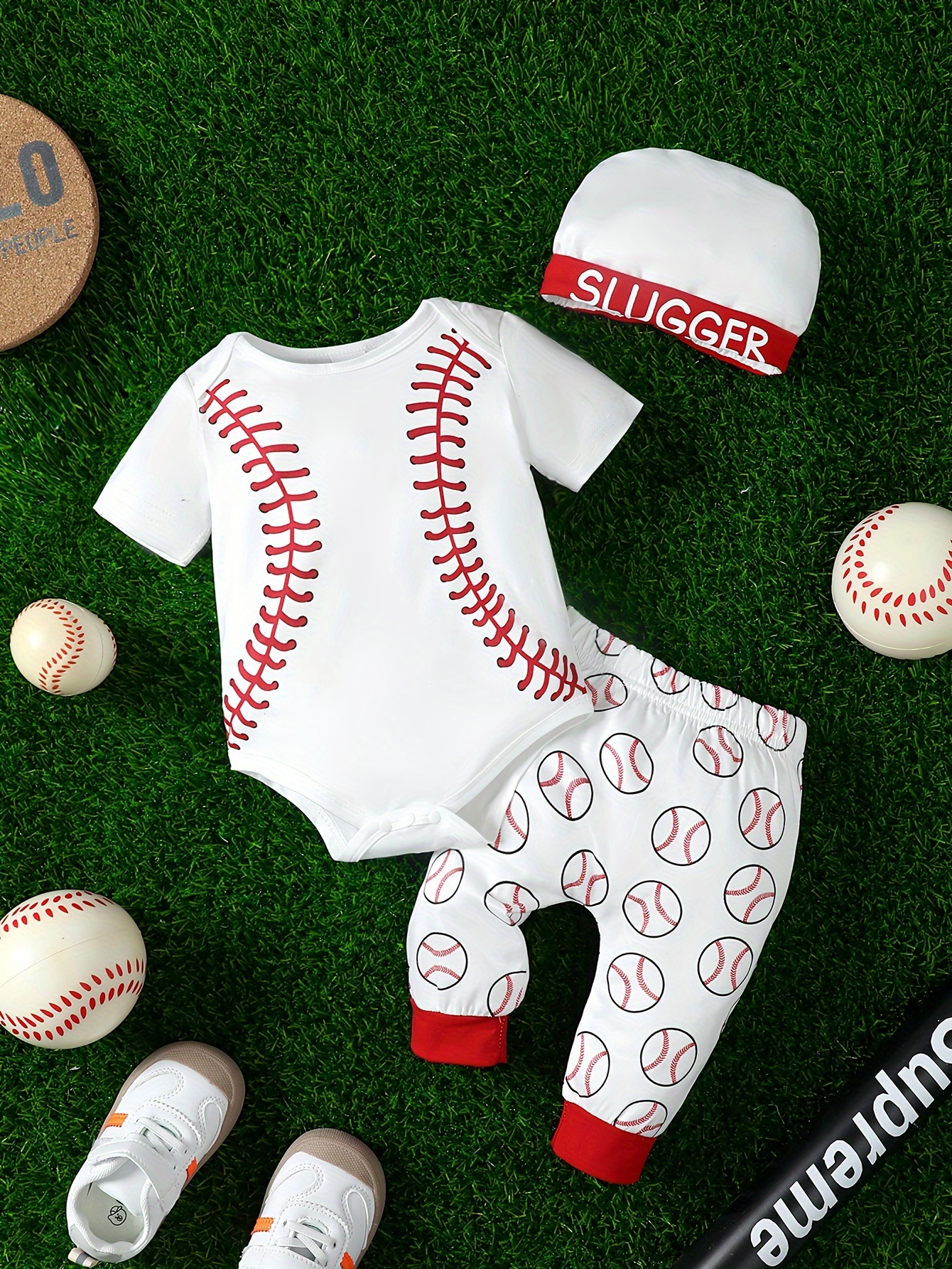 Conjunto 2 Piezas Bebé Camiseta Estampada Béisbol Dibujos - Temu