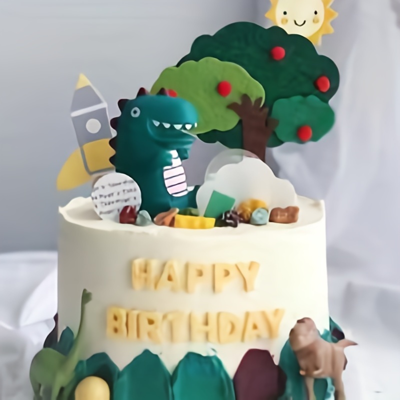 1pc Dinosauro Torta Decorazione Ornamenti Compleanno Cottura - Temu Italy