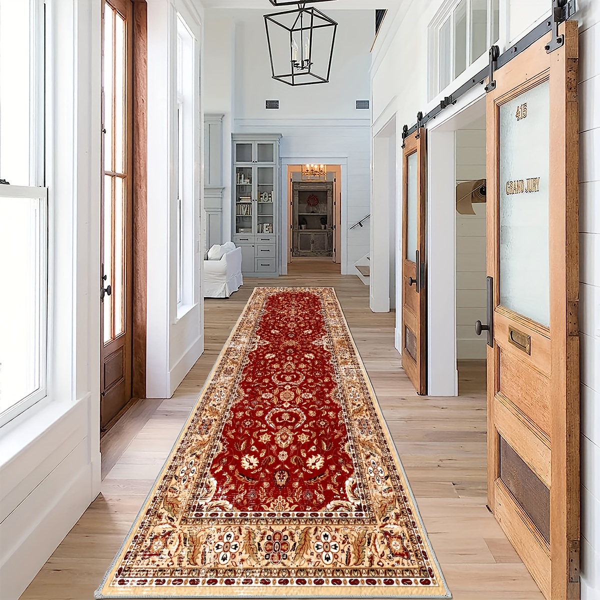 tapis de tapis de blanchisserie antidérapant pour la décoration de la buanderie  tapis de course lavables pour le sol de la cuisine buanderie salle de bain  couloir entrée tapis 45 * 120cm (