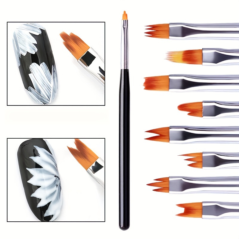 

8pcs/set Nail Art Brushes Set, Nail Art Design Tools, 3d Builder Nail Gel Brush, Professional Acrylic Nail Drawing Pen, Nail Art Brush For Salon At Home Manicure