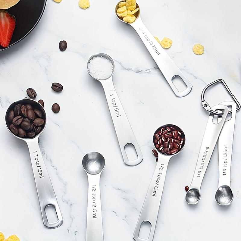 Measuring Spoons Set Premium Stainless Steel Metal Spoon - Temu