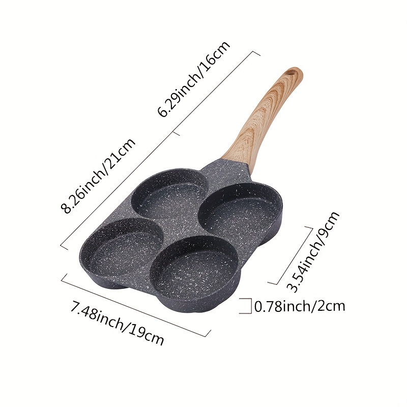 1pc, 4-Cup Frying Pan (7.48''), Durable Nonstick Pancake Skillet, Sectional  Egg Fry Pan, Omelet Pan, For Gas Stove Top And Induction Cooker, Kitchen U