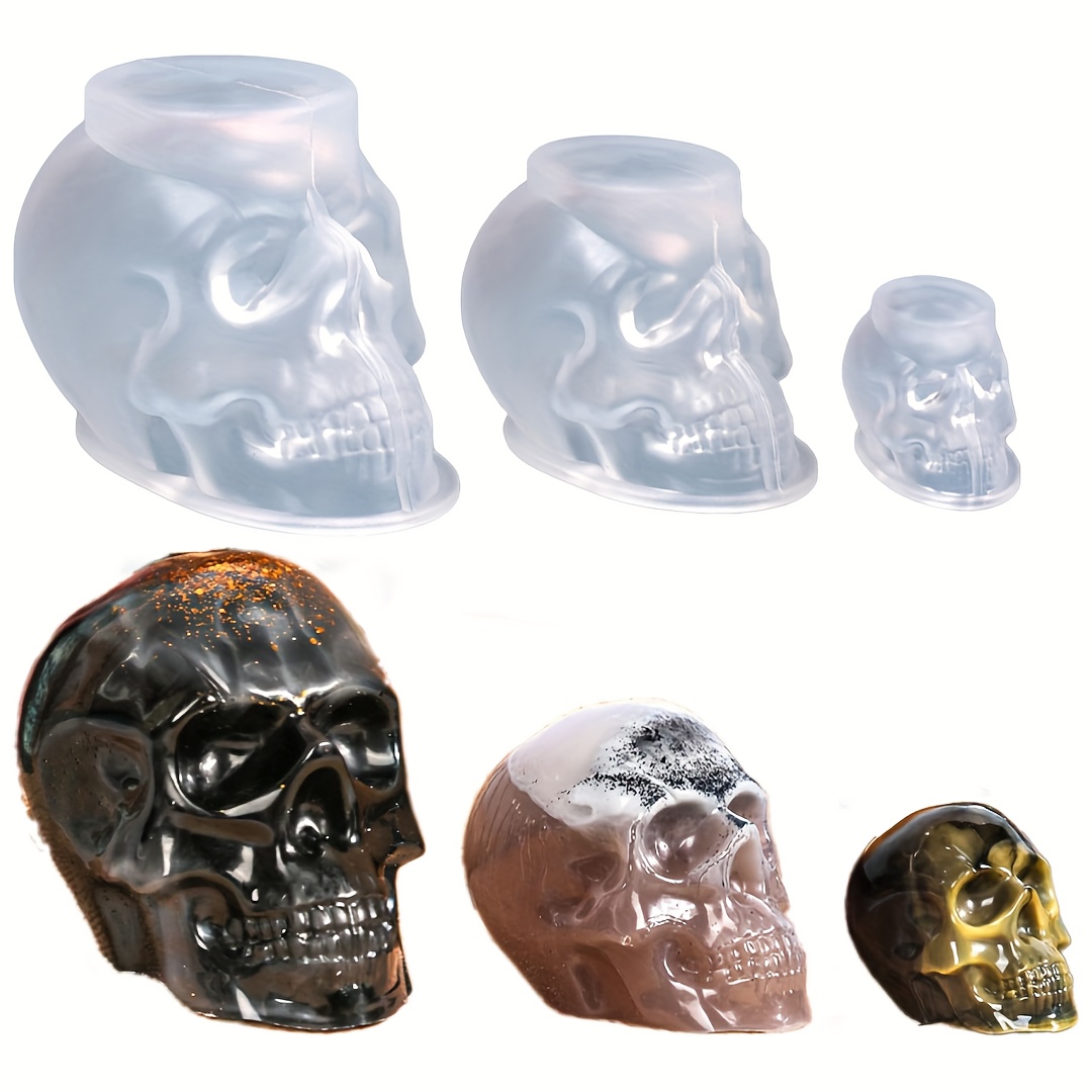 2 Pack Skull Rose Candle Mold Hand Crystal Ball Mold Ghost Mold 3D Skull  Candle Mold