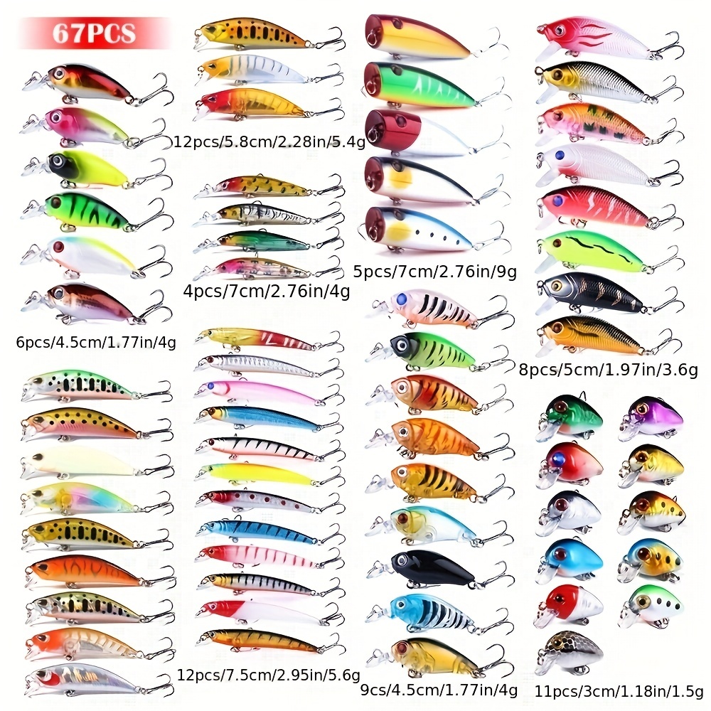 5PCS Fishing Lure Floating Minnow Trout Hard Artificial Saltwater