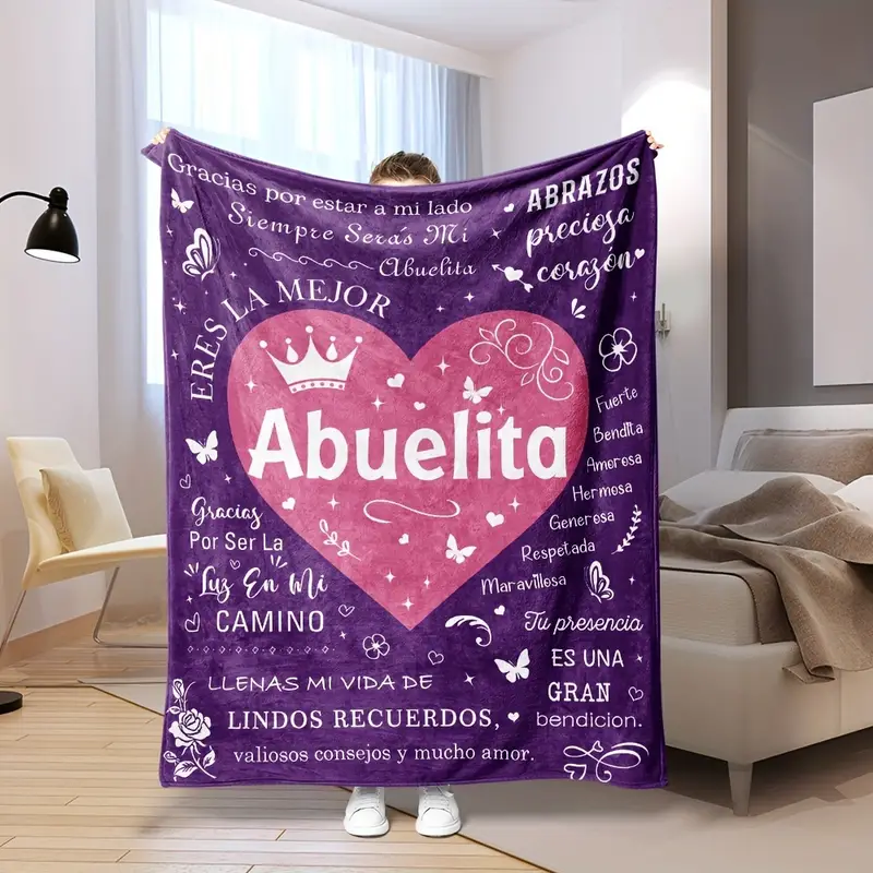 1 pza., Manta con texto de regalo en español, manta creativa de regalo de  abuelita, manta de regalo de cumpleaños de abuelita, el mejor regalo para ab