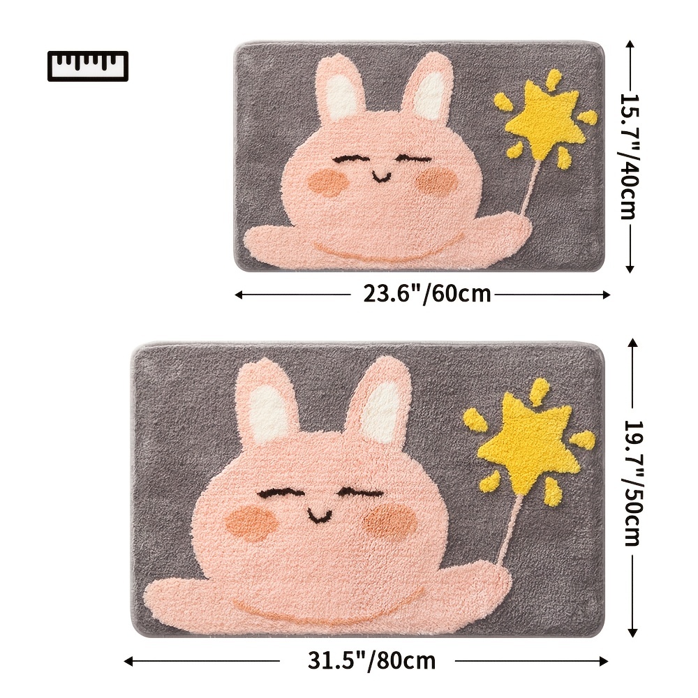 Adorable Animals Rectangle Non-Slip Fluffy Bath Mats Collection