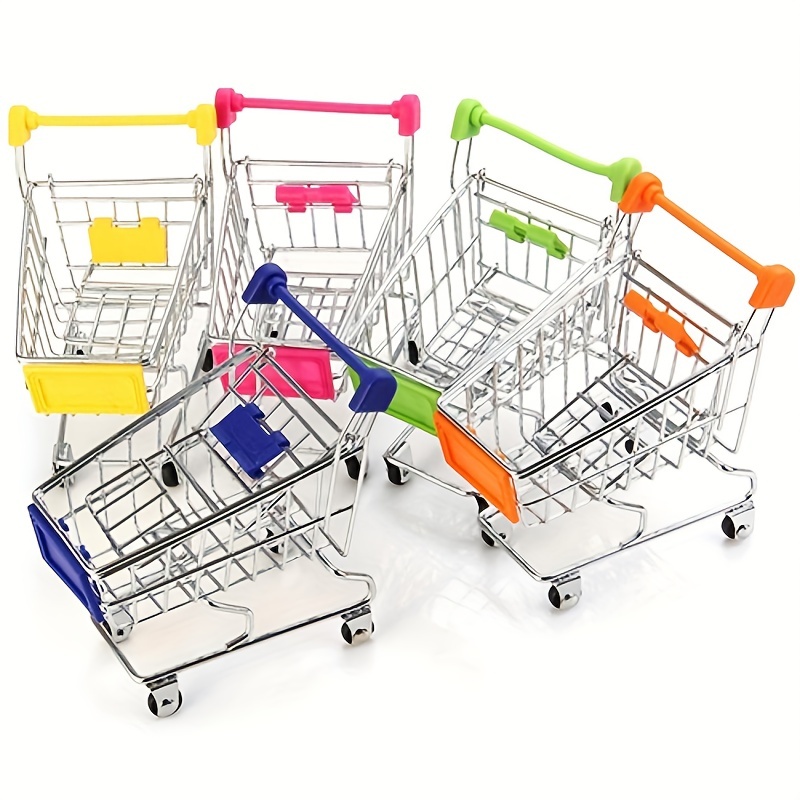  Mini carrito de compras Miniatura Supermercado Handcart Compras  Utility Cart Almacenamiento Juguete para Niños - Naranja : Juguetes y Juegos