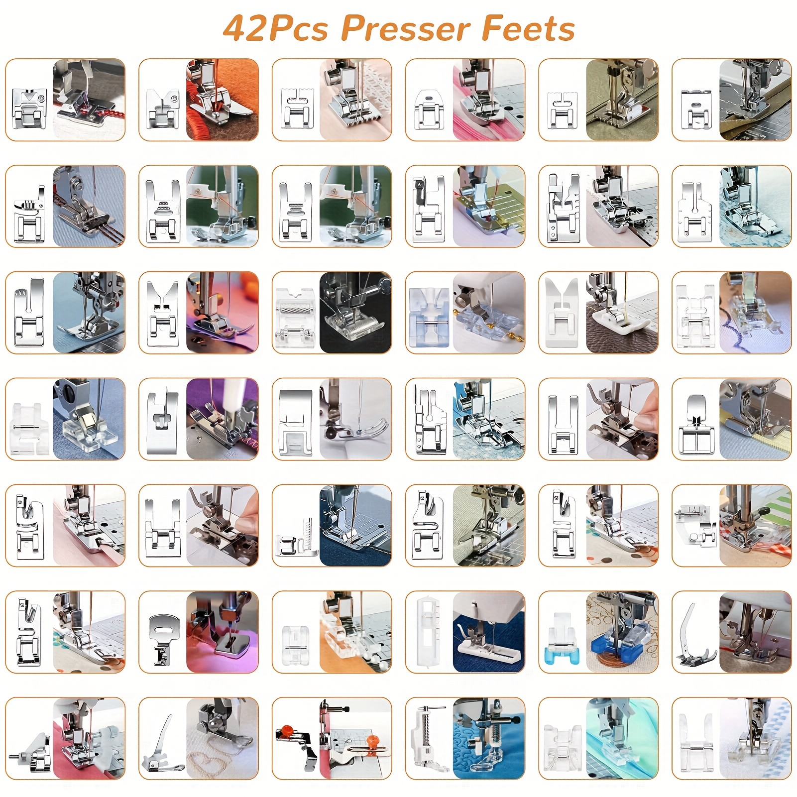 11pcs Sewing Machine Presser Feet Set With Storage Case For Brother Singer  Janome Babylock Kenmore Low Shank Sewing Machine