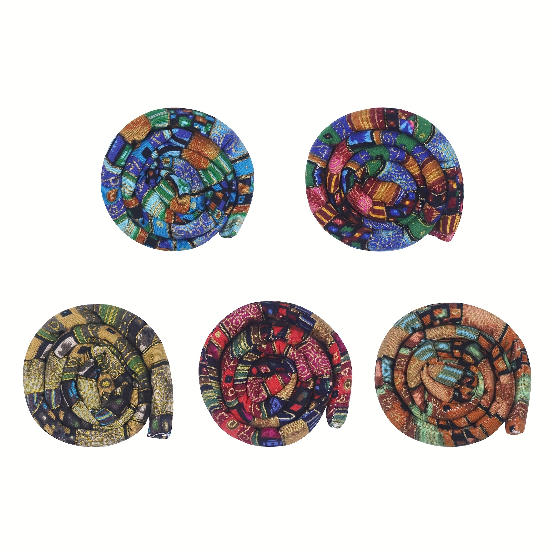 1 pc spiral lock hair tie dreadlock accessory bendable hair ties for women and men iron wire embedded ponytail holders loc hair tie bendable long dread bands chic pattern details 5
