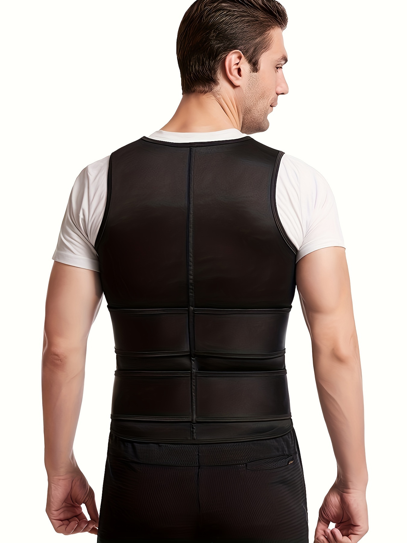 Men's Neoprene Sauna Sweat Gym Waist Trainer Vest Compression Body Shaper  Top UK