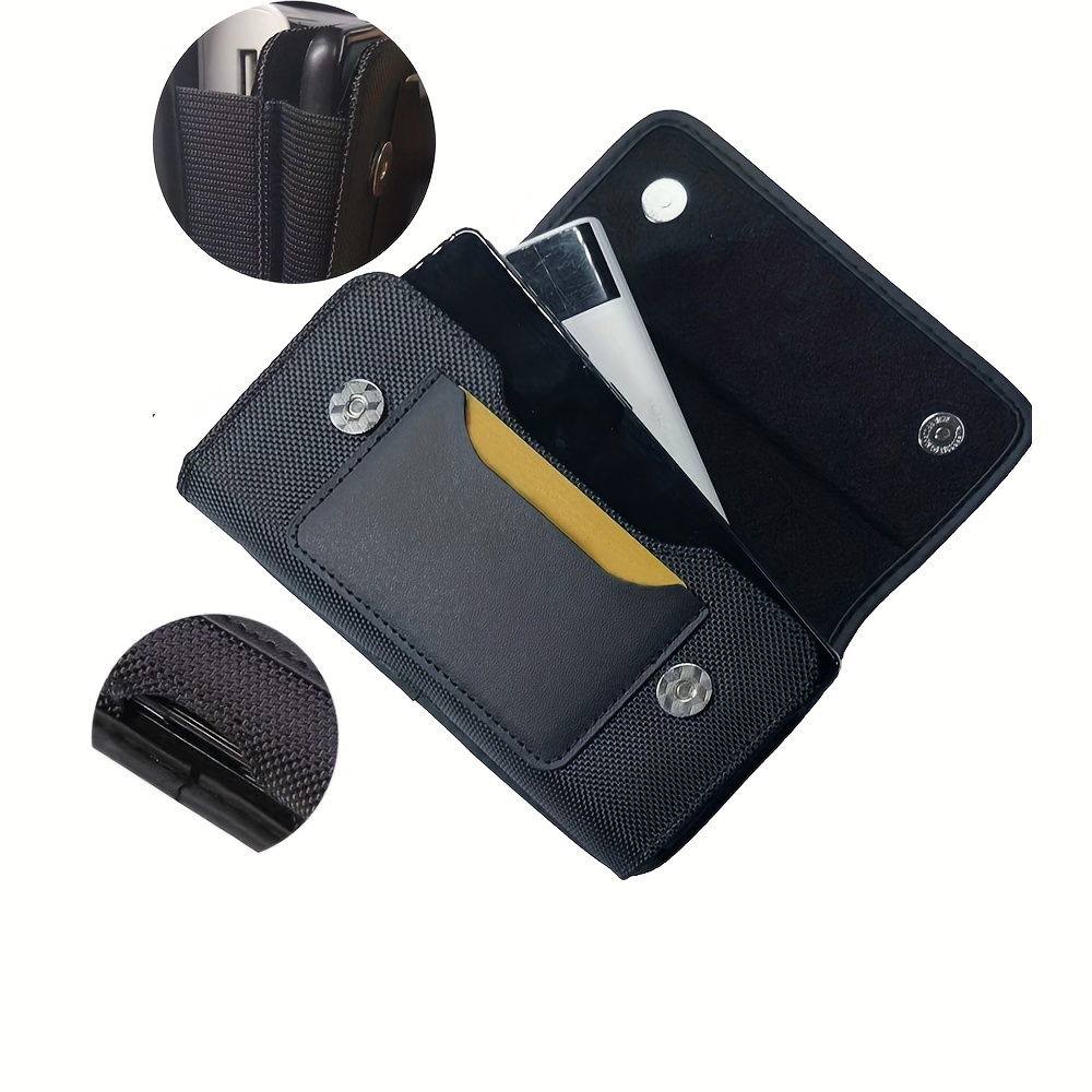 Vertical Dual Phone Holster Pouch Case Nylon Double Decker Belt Case Holder  Two Smartphones 