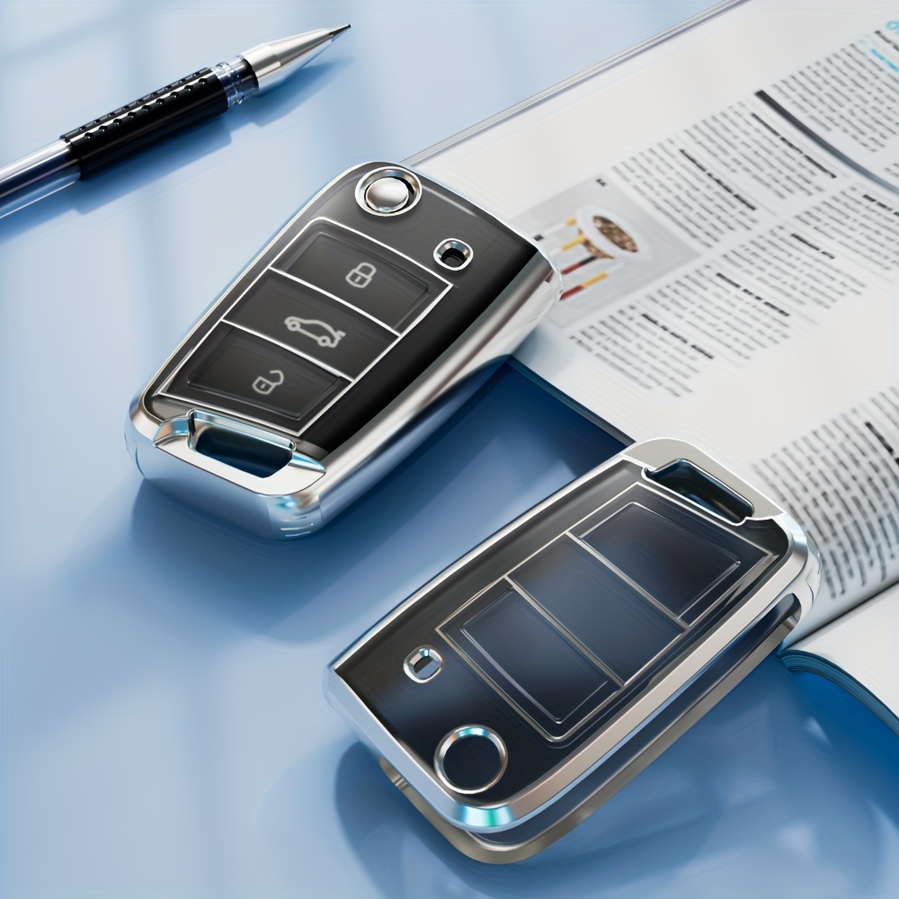 Okey Tech 3-tasten-smart-remote-autoschlüsselgehäuse-hülle, Für Vw