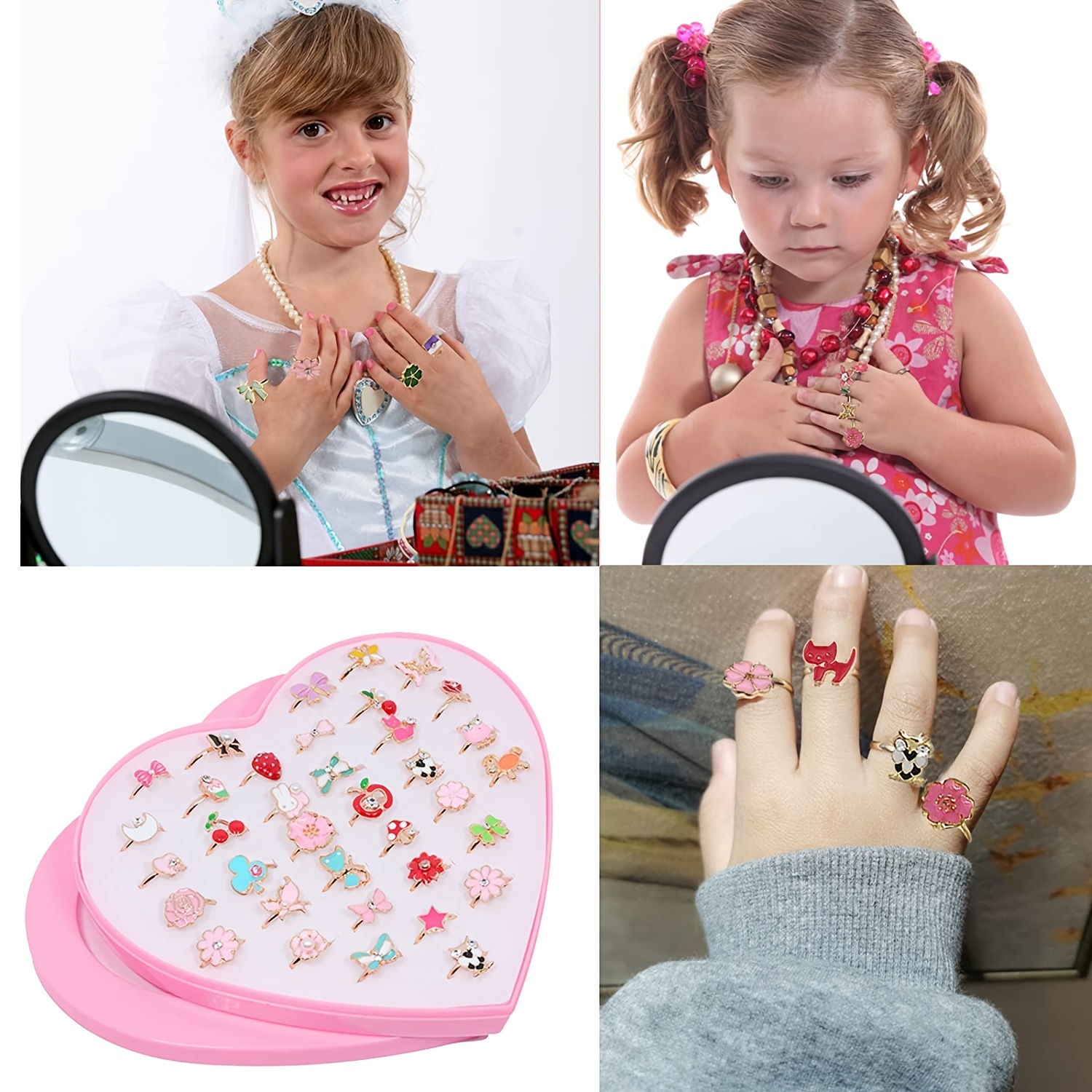 dress up play toys Children Finger Rings Kids Jewelry for Girls