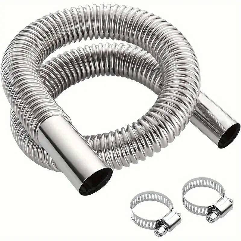 Exhaust Hose, Generator Exhaust Hose, Car Stainless Steel Exhaust Pipe,  Exhaust Hose With 2 Clamps, Fuel Tank Exhaust Pipe Hose
