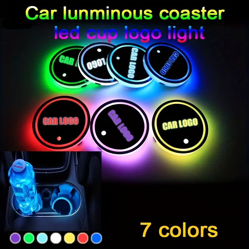 Porte-sous-verre lumineux pour voiture, tasse à eau, 7 couleurs, charge USB,  lumière d'ambiance LED, 1 pièce - Temu Belgium