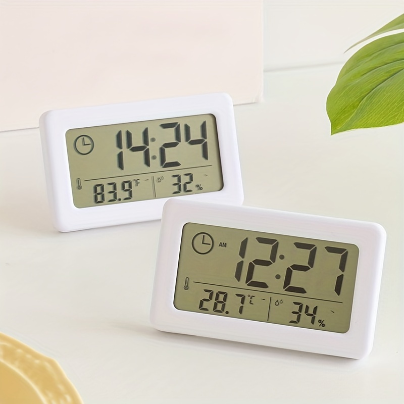 Reloj despertador de proyección Digital, estación meteorológica con  termómetro de temperatura, higrómetro de humedad/despertador de cabecera,  reloj proyector - AliExpress